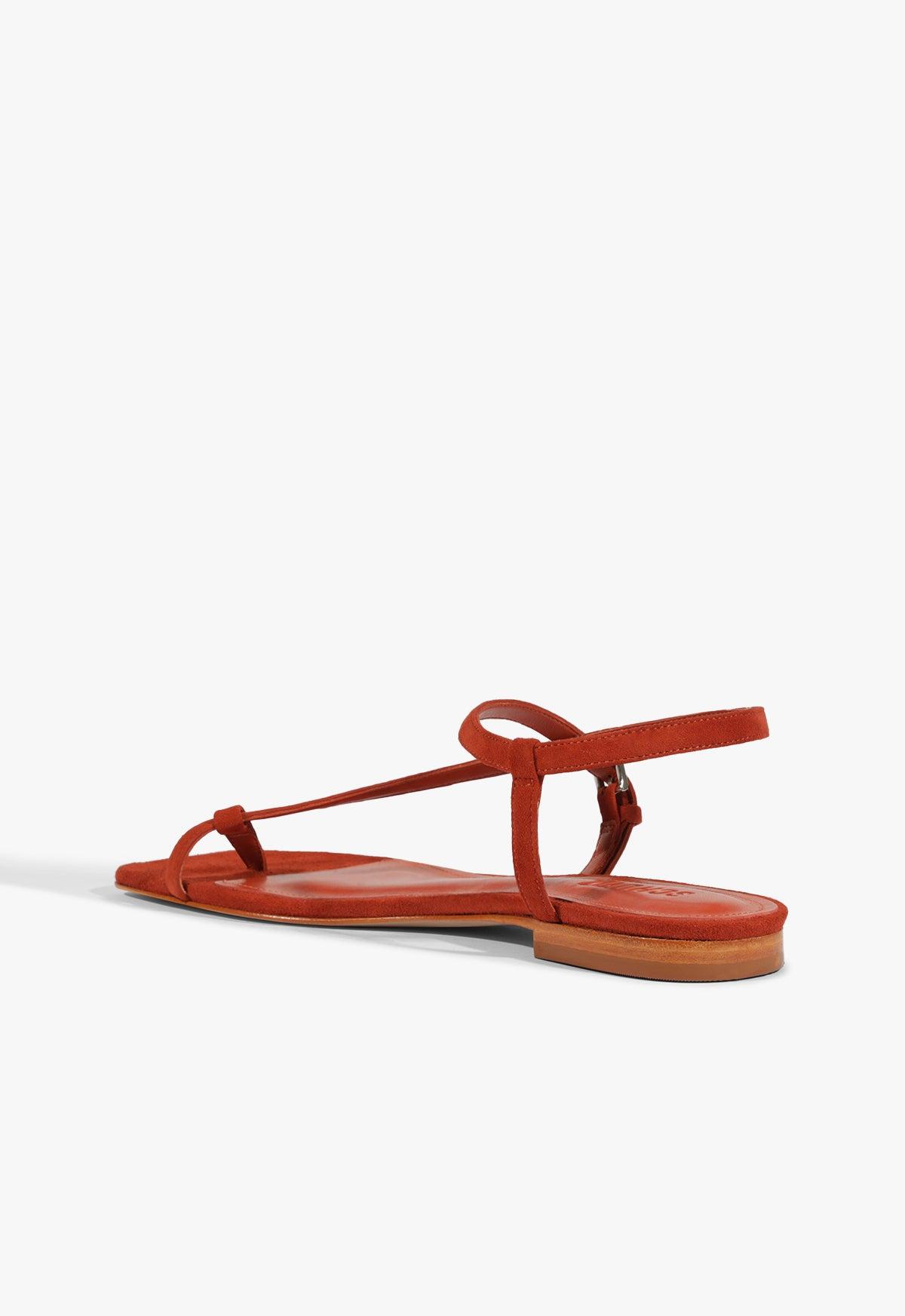 Lisa Red Suede Flat Sandal Product Image