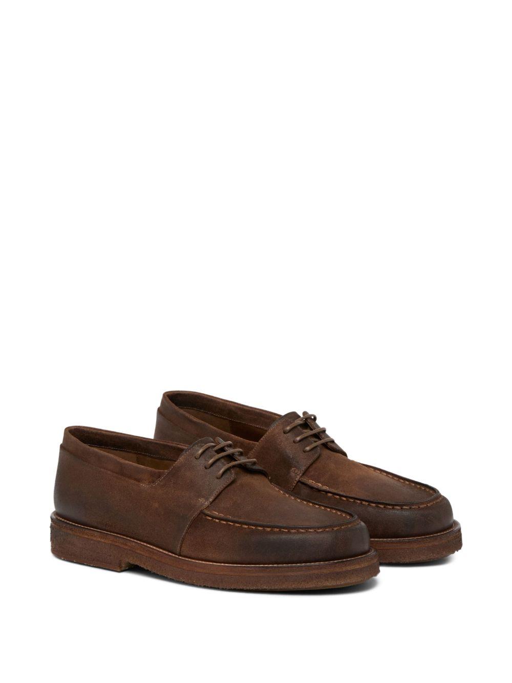 leather lace-up boat shoes Product Image