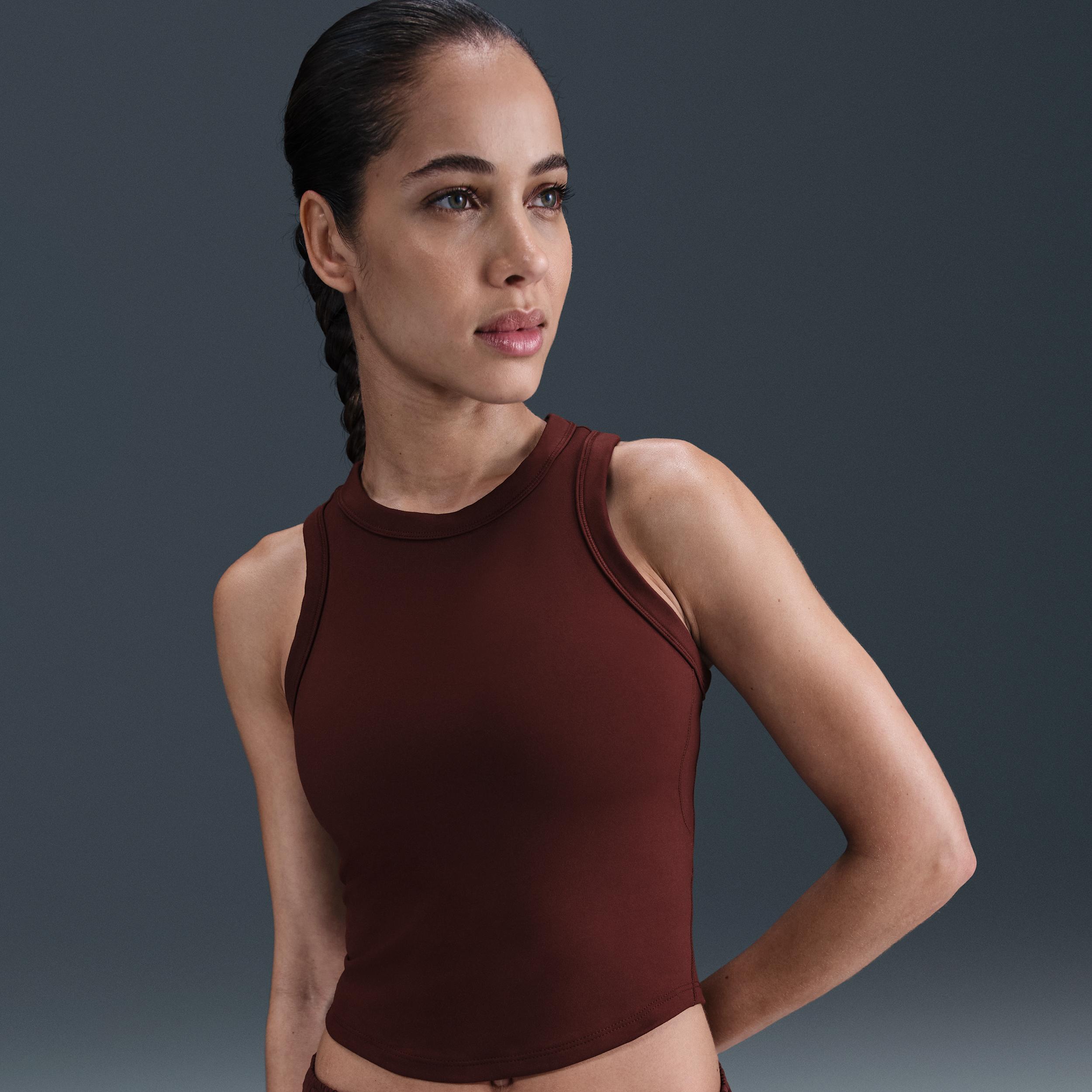 Nike Womens One Fitted Dri-FIT Cropped Tank Top | FN2806-652 Product Image