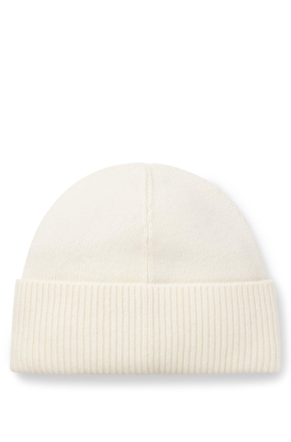 Cashmere beanie with metallic logo trim Product Image