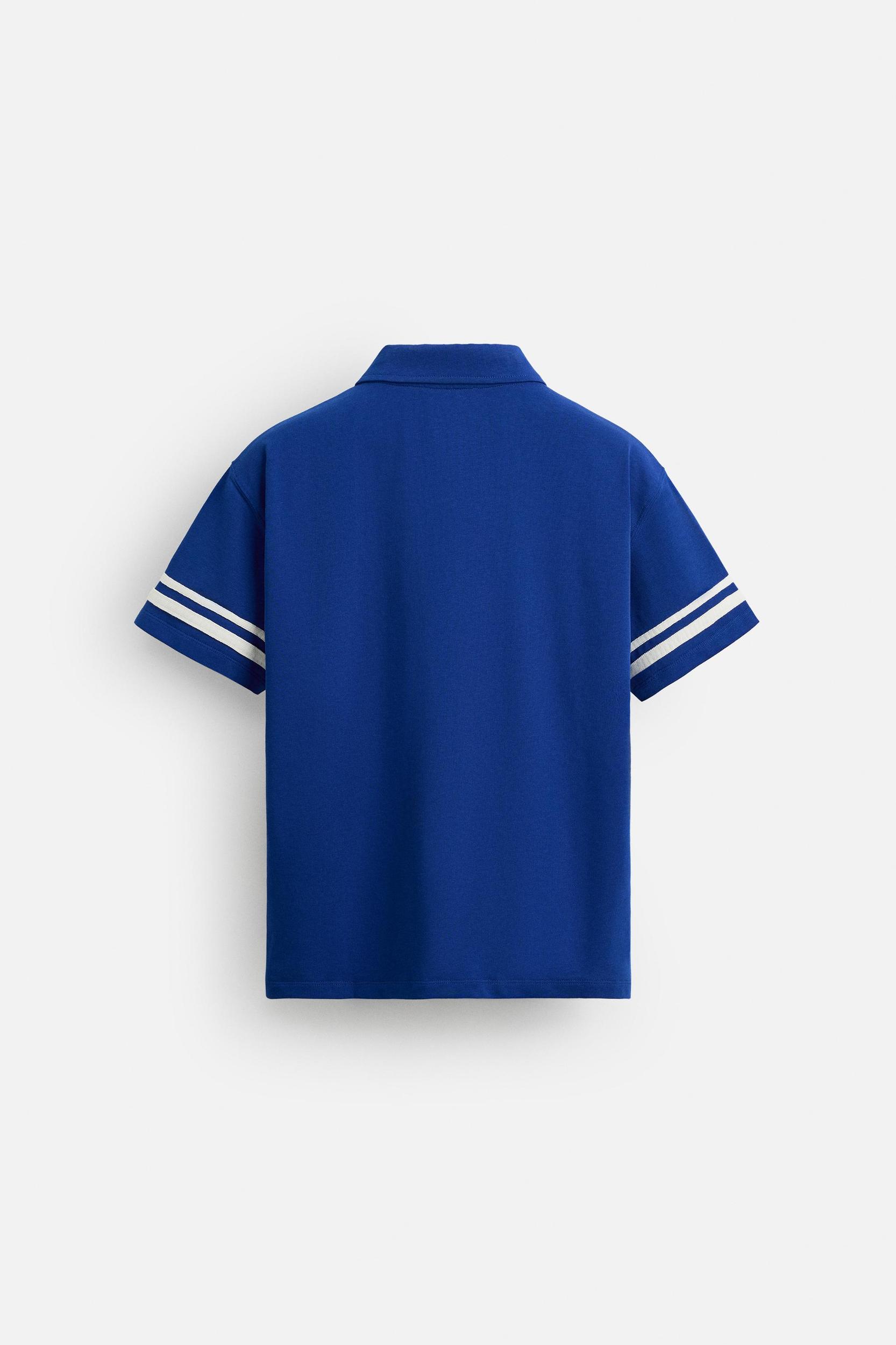 COLOR BLOCK FLAG POLO SHIRT Product Image