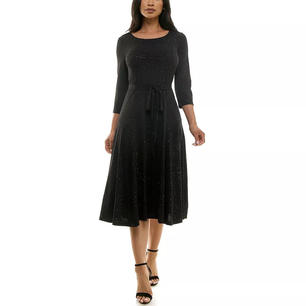 Women's Nina Leonard Glitter Sylvia Midi Dress,  Product Image
