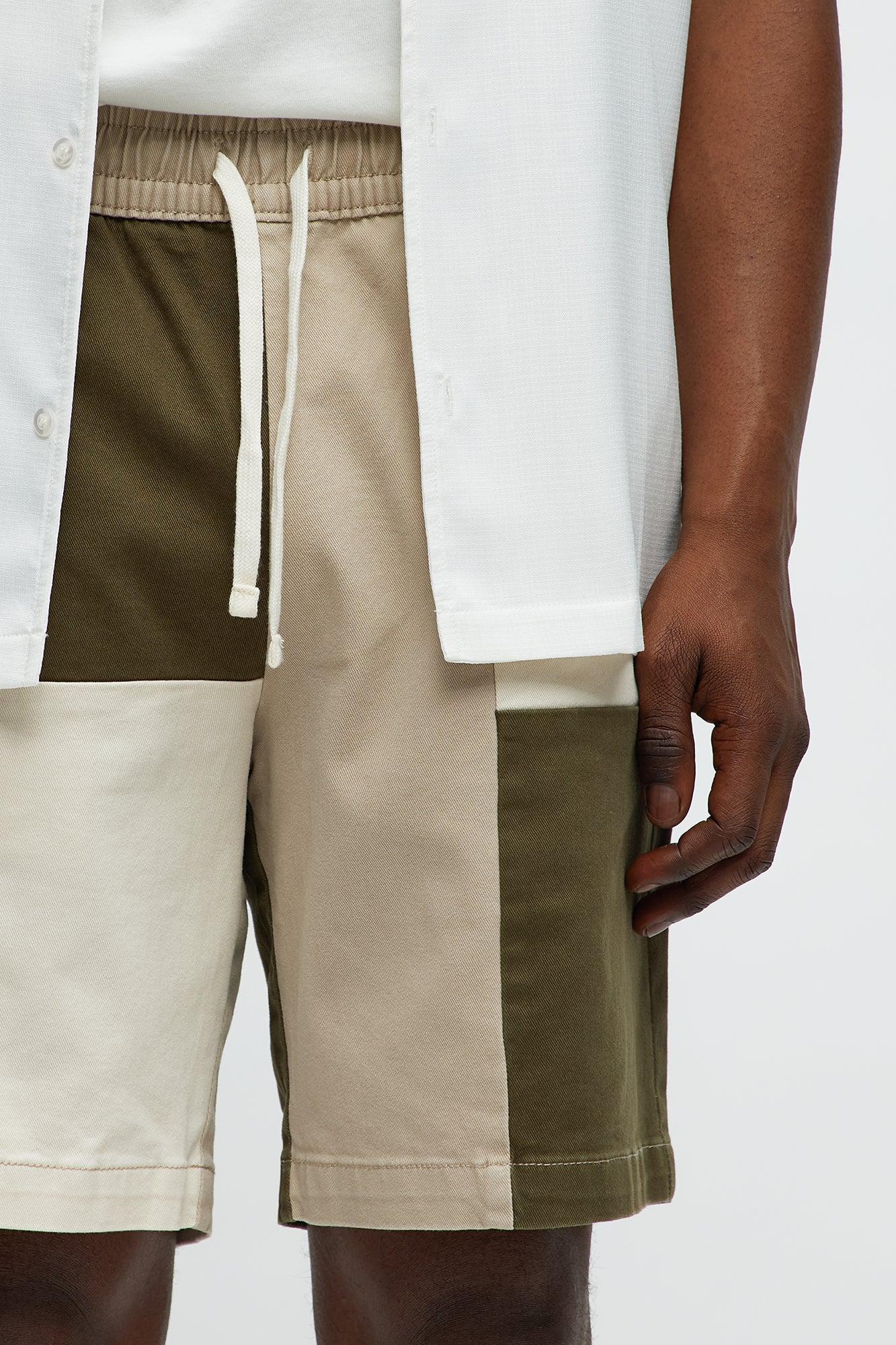 Blocked Again Shorts - Olive/combo Product Image