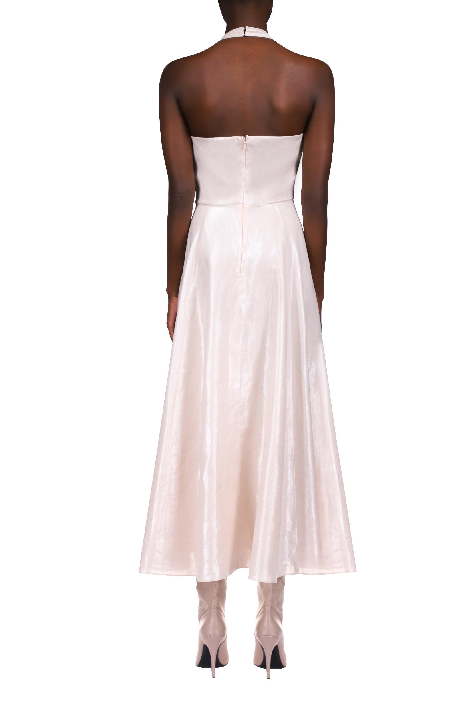 Blush Metallic Linen and Cotton Eyelet Dress Product Image