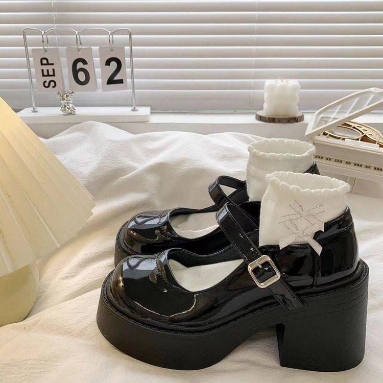 Platform Chunky Heel Mary Jane Pumps Product Image