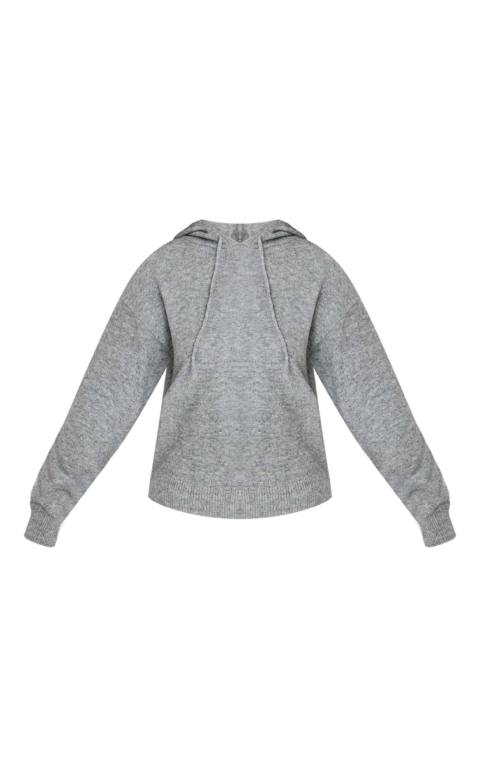 Petite Grey Knitted Hoodie Product Image