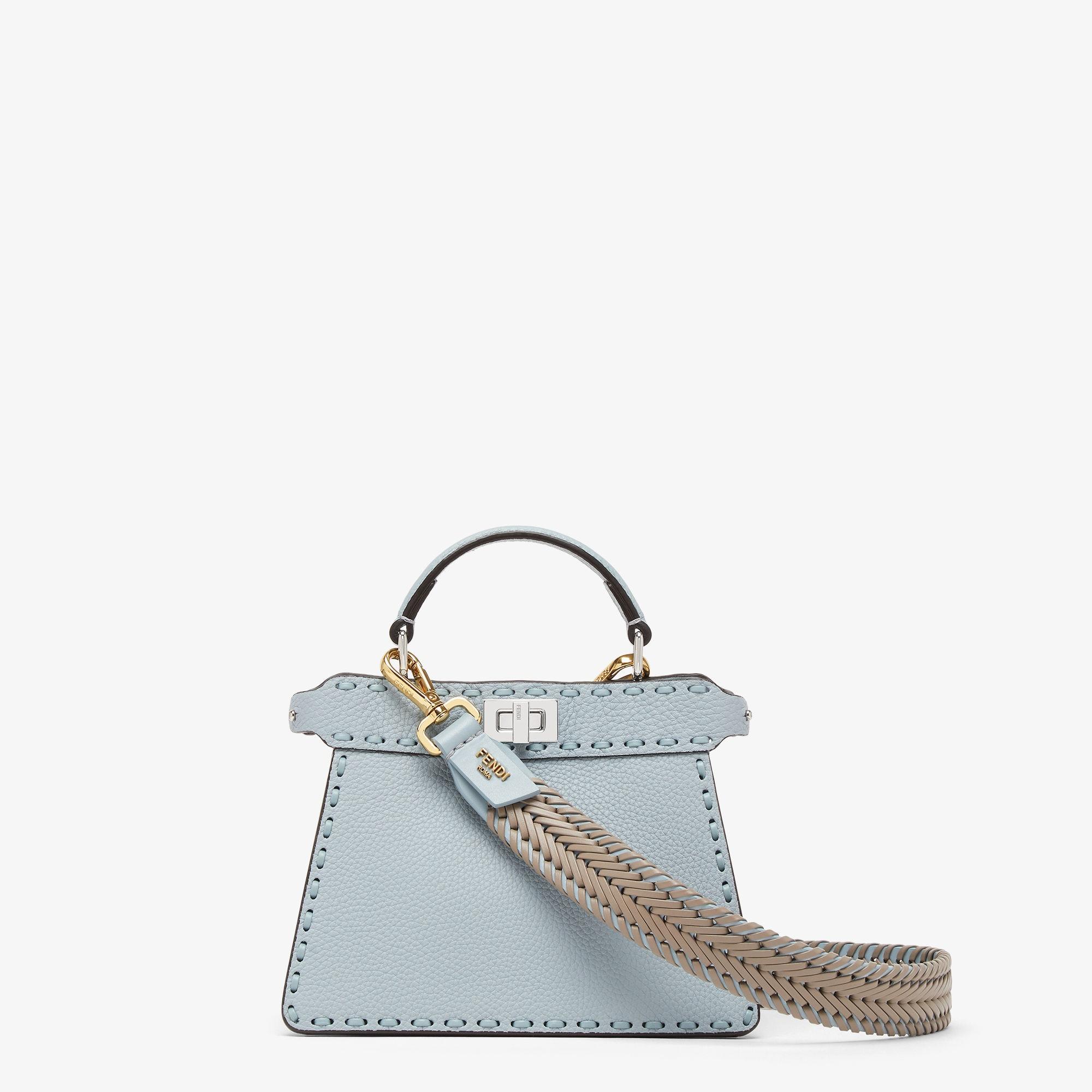 Peekaboo ISeeU PetiteLight blue Selleria bag with 306 hand-sewn topstitches Product Image