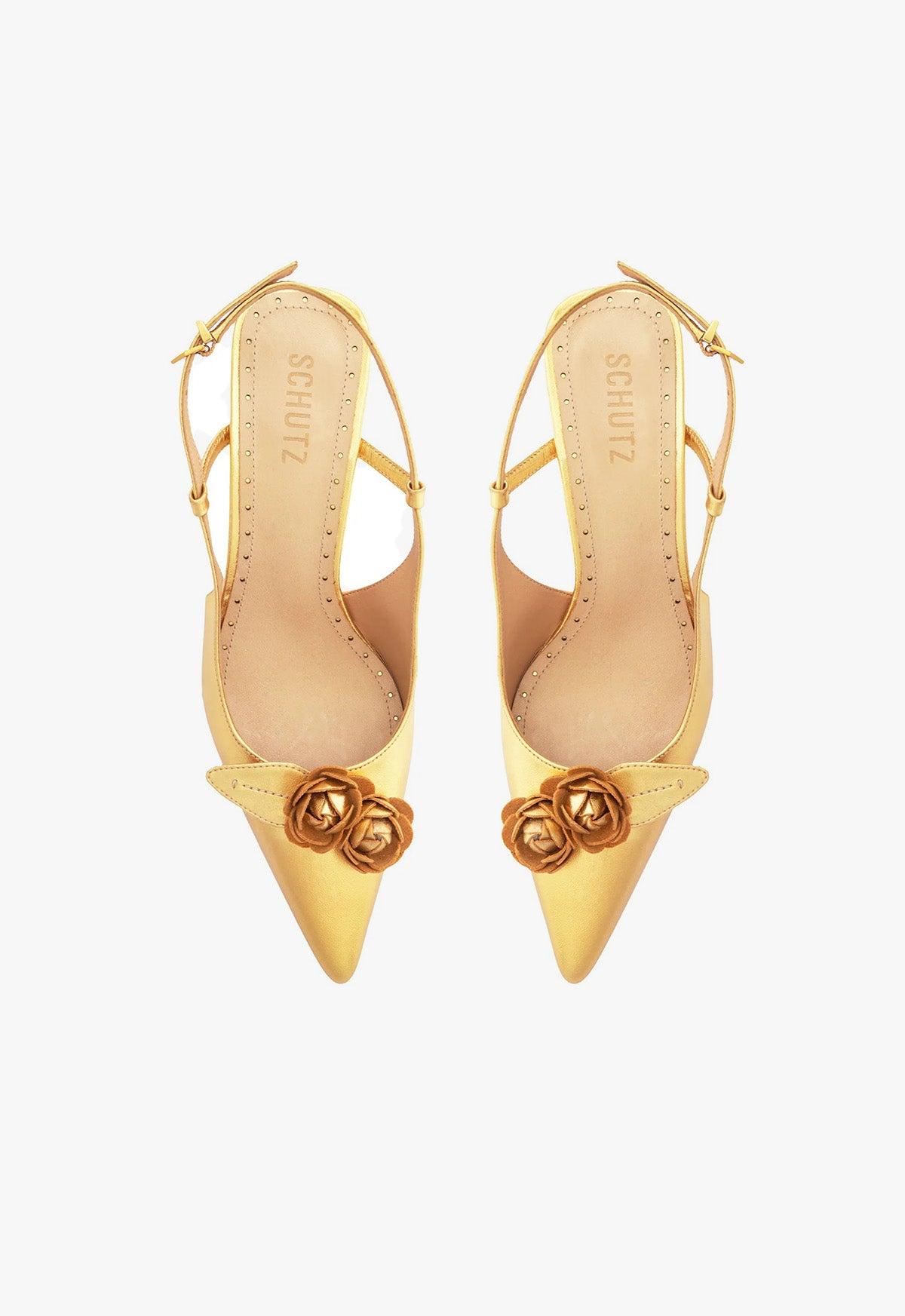 Alma Sling Metallic Leather Pump Female Product Image