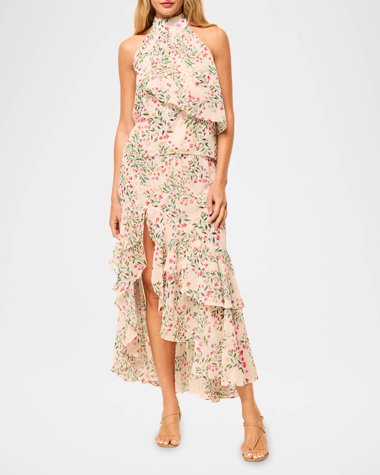 Seva Asymmetric Chiffon Midi Skirt Product Image