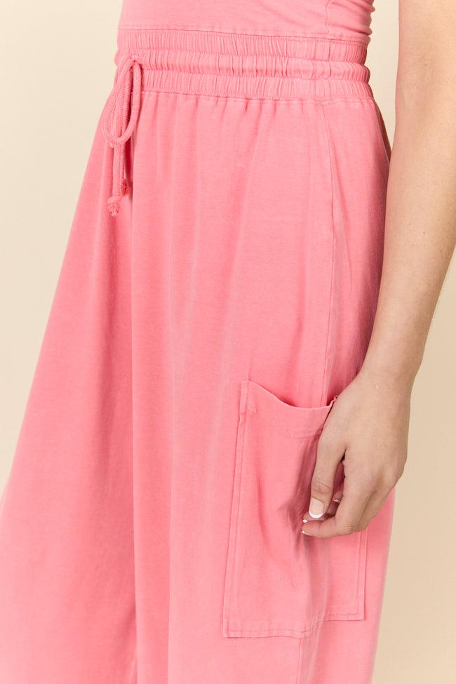 Kind Energy Coral Strapless Knit Jumpsuit FINAL SALE Product Image