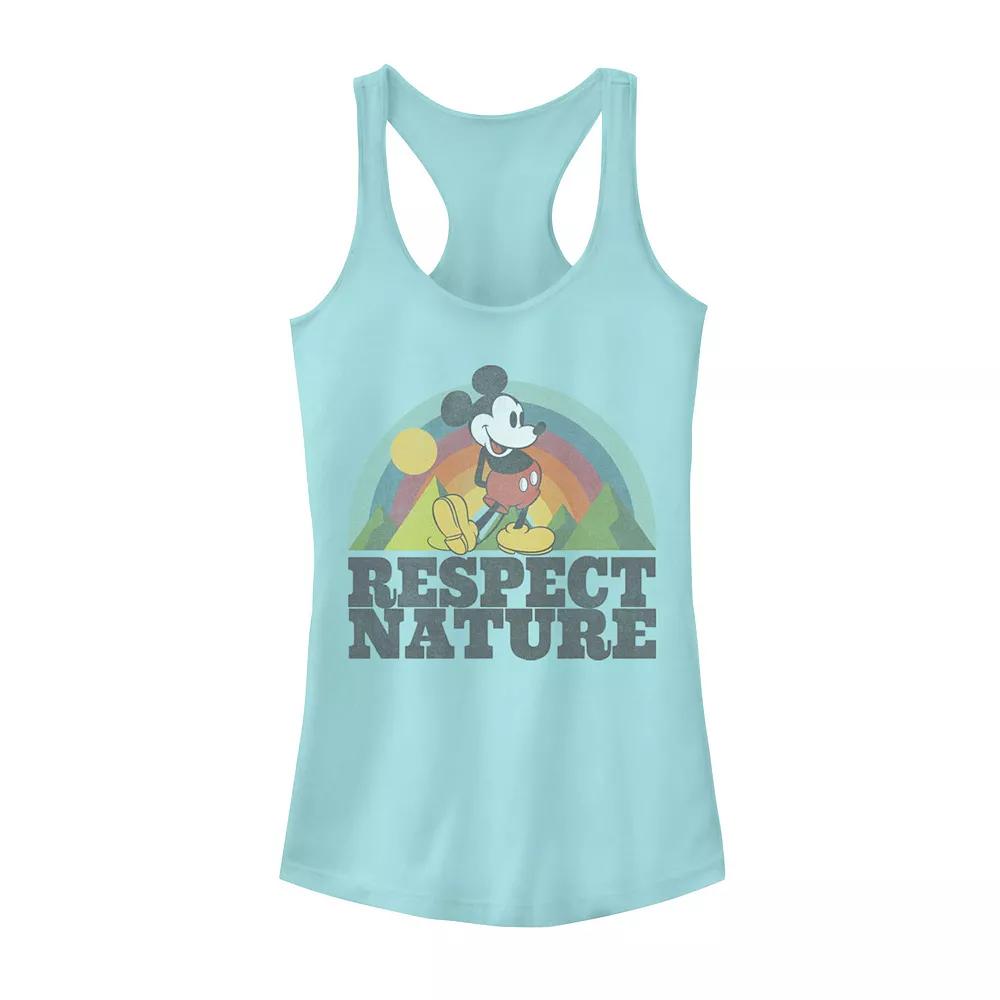 Disney's Mickey & Friends Mickey Mouse Respect Nature Rainbow Racerback Tank Top, Girl's, Size: Small, Cancun Product Image
