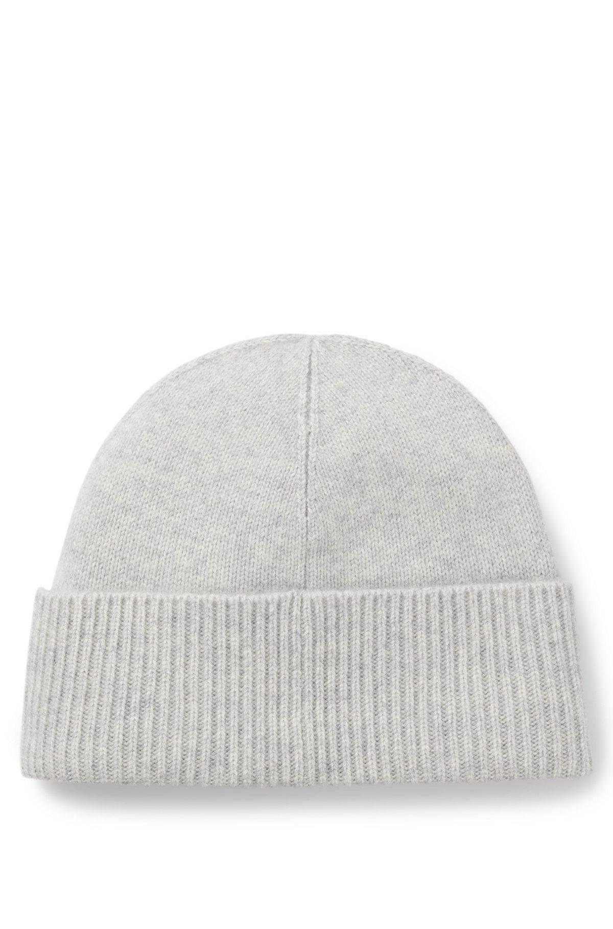 Cashmere beanie with metallic logo trim Product Image