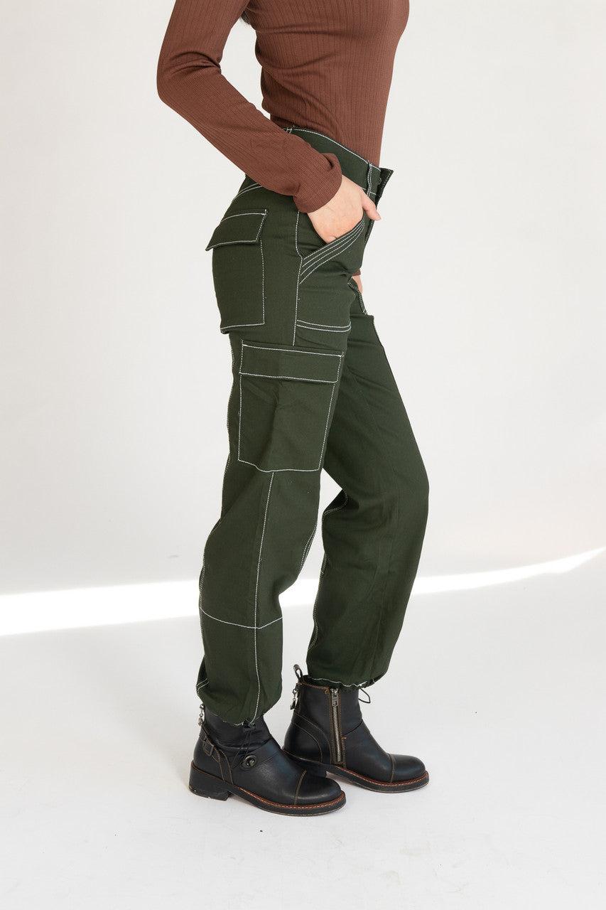 Contrast Seam Cargo Joggers Product Image
