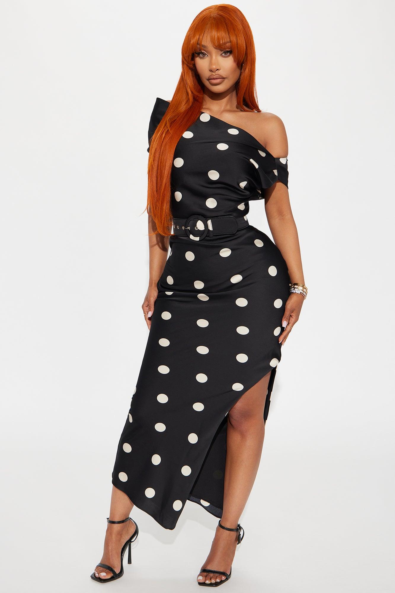 Jenny Polka Dot Maxi Dress - Black/White Product Image