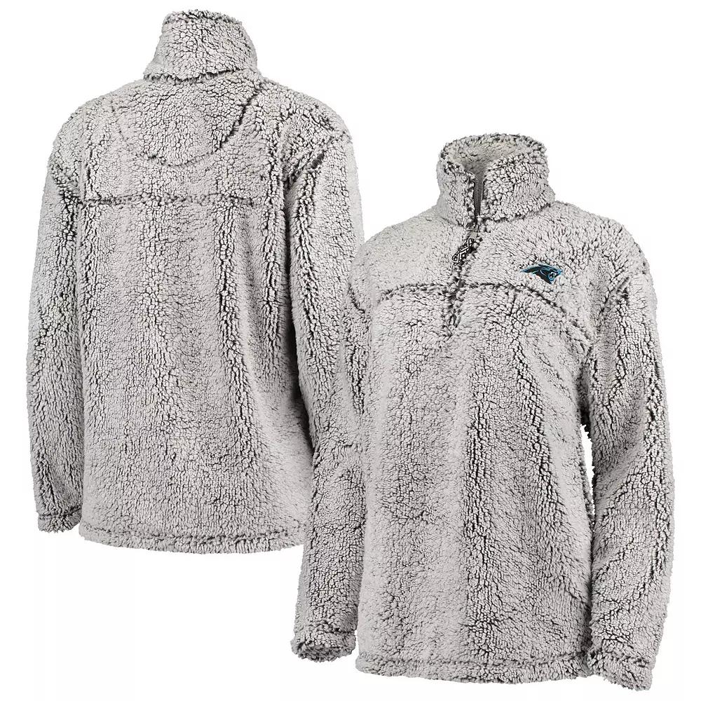 Women's Gray Green Bay Packers Sherpa Quarter-Zip Pullover Jacket,  Product Image