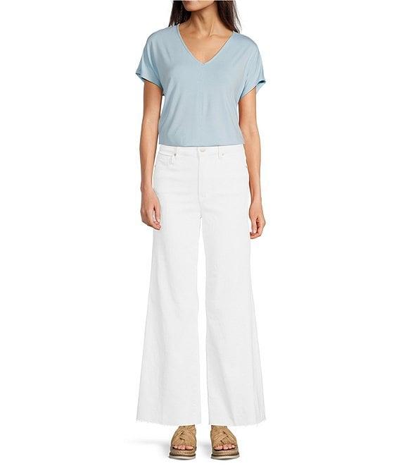 Dear John Fiona High-Rise Wide Leg Raw Hem Jeans Product Image
