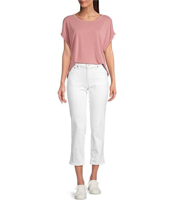 Lucky Brand Scoop Neck Short Sleeve Slouchy Round Hem T-Shirt Product Image