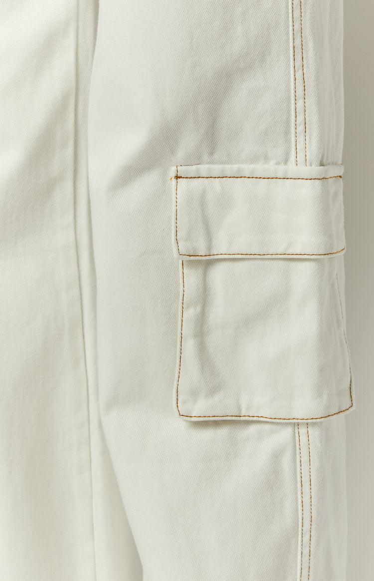 Kieran White Denim Cargo Pants Product Image