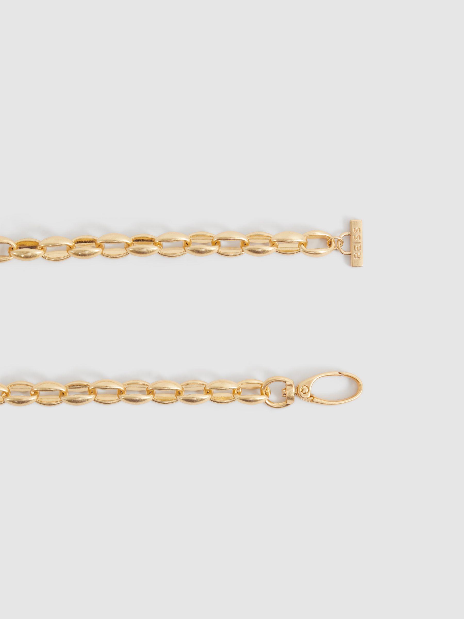 Oval Metal Chain Belt in Gold Product Image