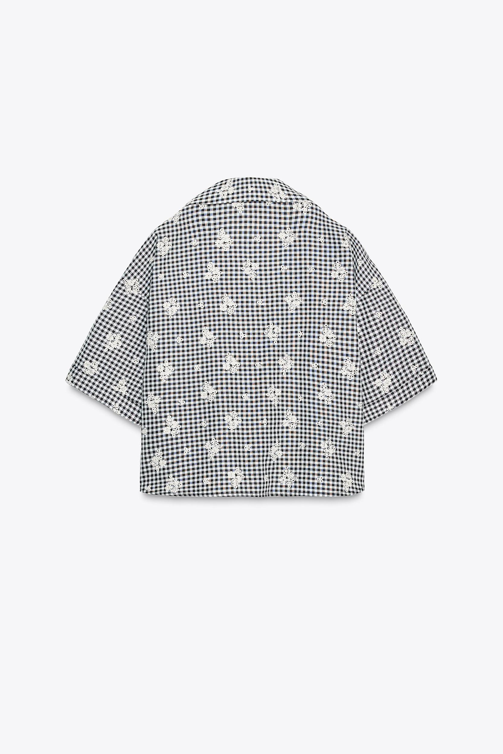 GINGHAM CULOTTES WITH EMBROIDERY Product Image