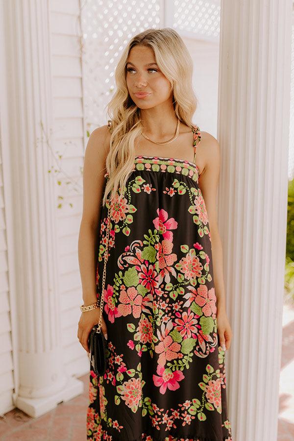 Capri Villa Floral Maxi Dress in Black Product Image