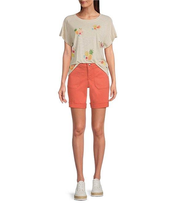 NYDJ Diana Stretch Denim Relaxed Fit Utility Shorts Product Image