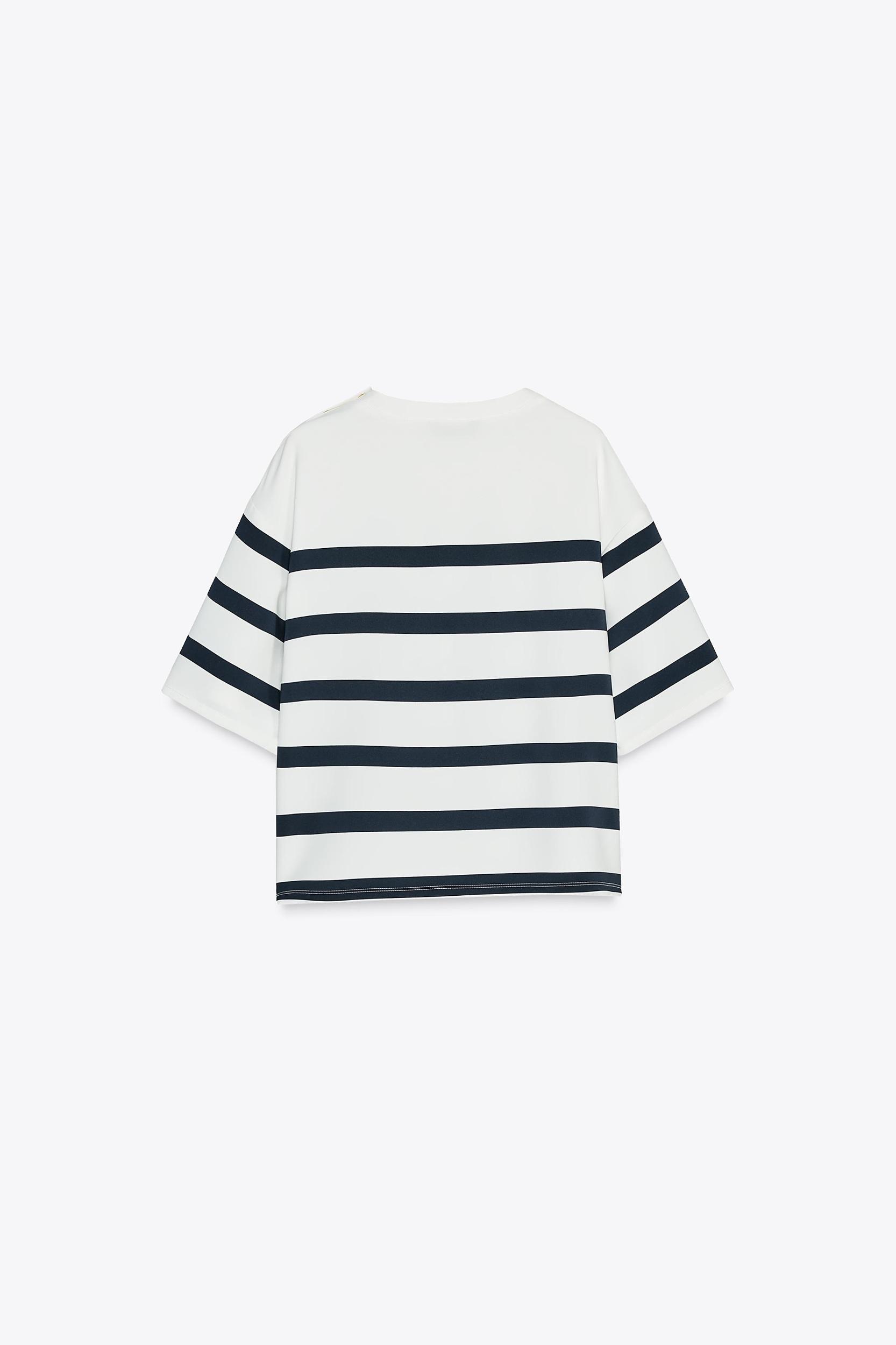 SHORT SLEEVE STRIPE TOP Product Image
