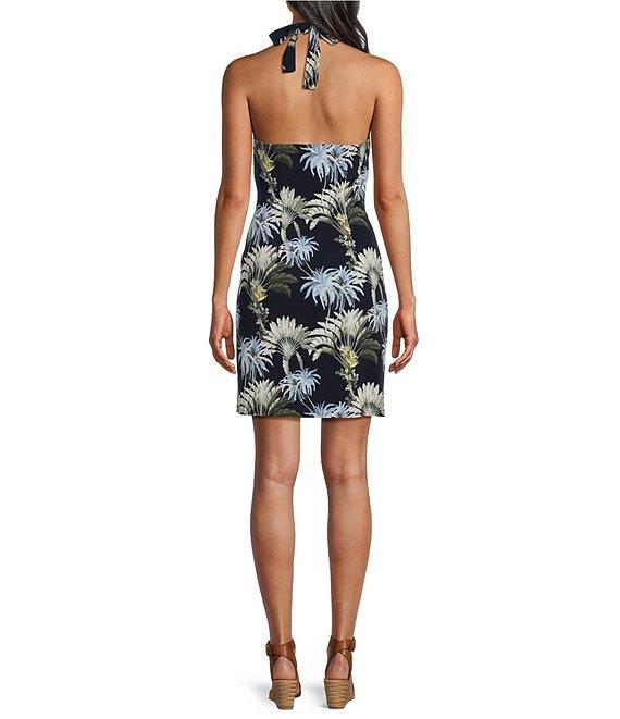 Tommy Bahama Sophia Tropical Palisade Palms Matte Jersey Halter Neck Sleeveless Dress Product Image