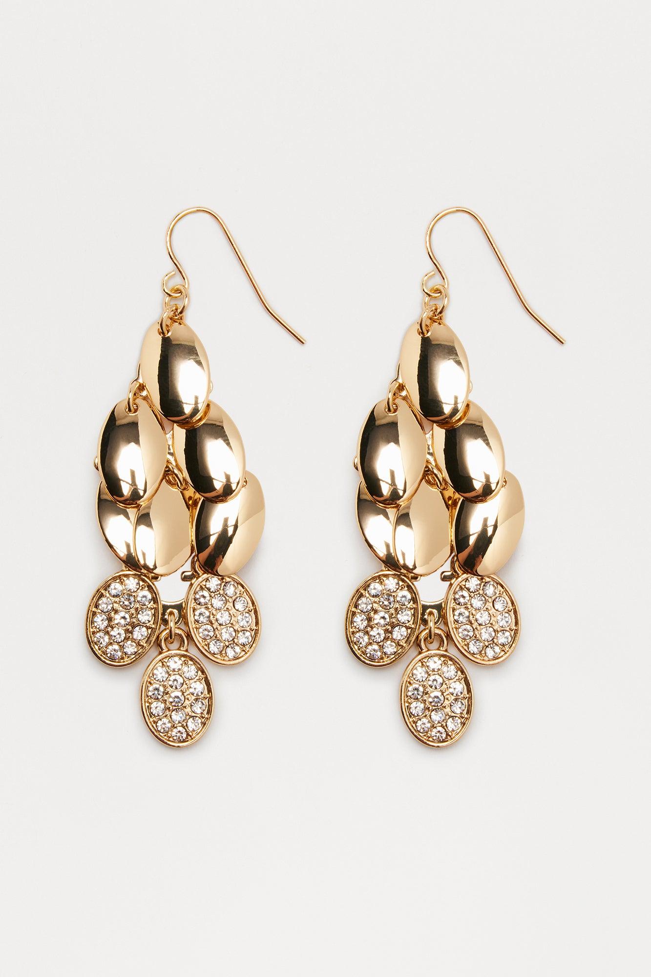 Coined Statement Drop Earrings - Gold Female Product Image