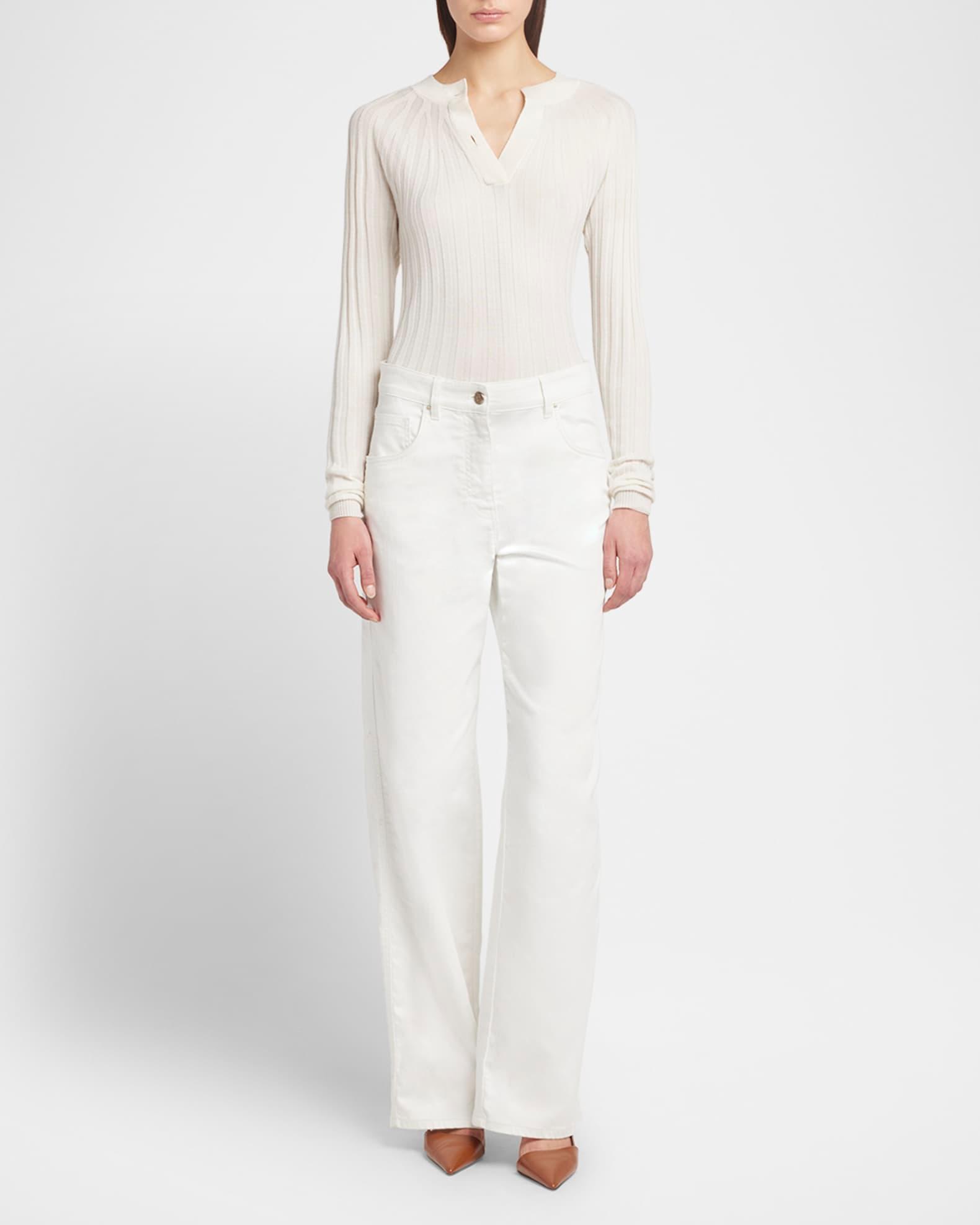 Ribbed Cashmere Silk Top Product Image