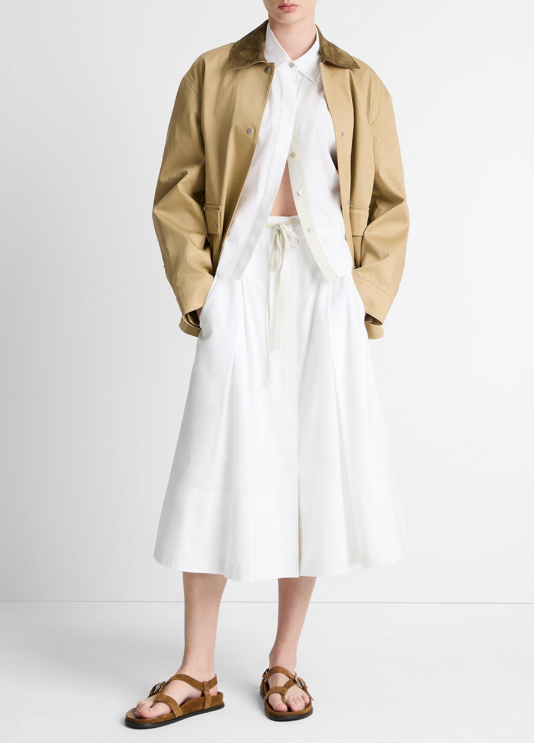 Suede-Collar Cotton Utility Jacket Product Image