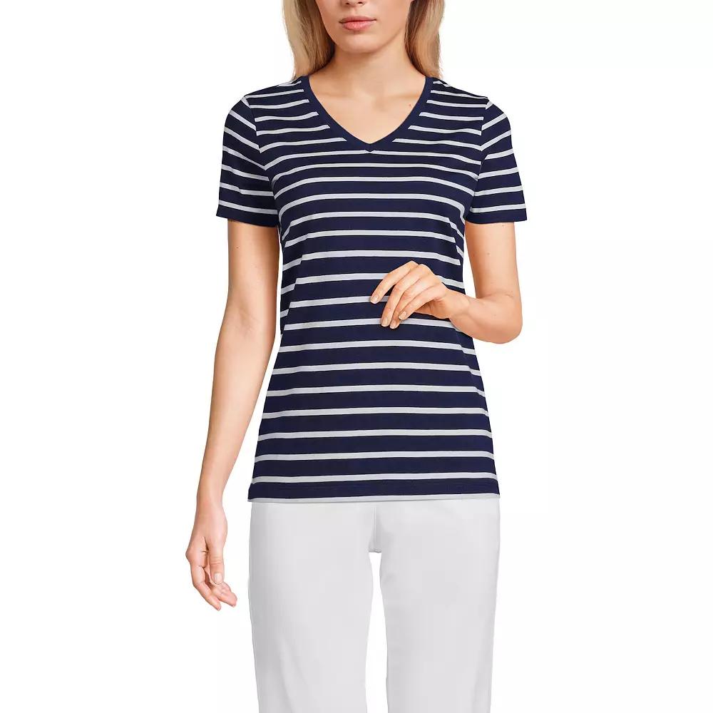 Women's Lands' End Relaxed-Fit Supima Cotton V-Neck Tee,  Product Image