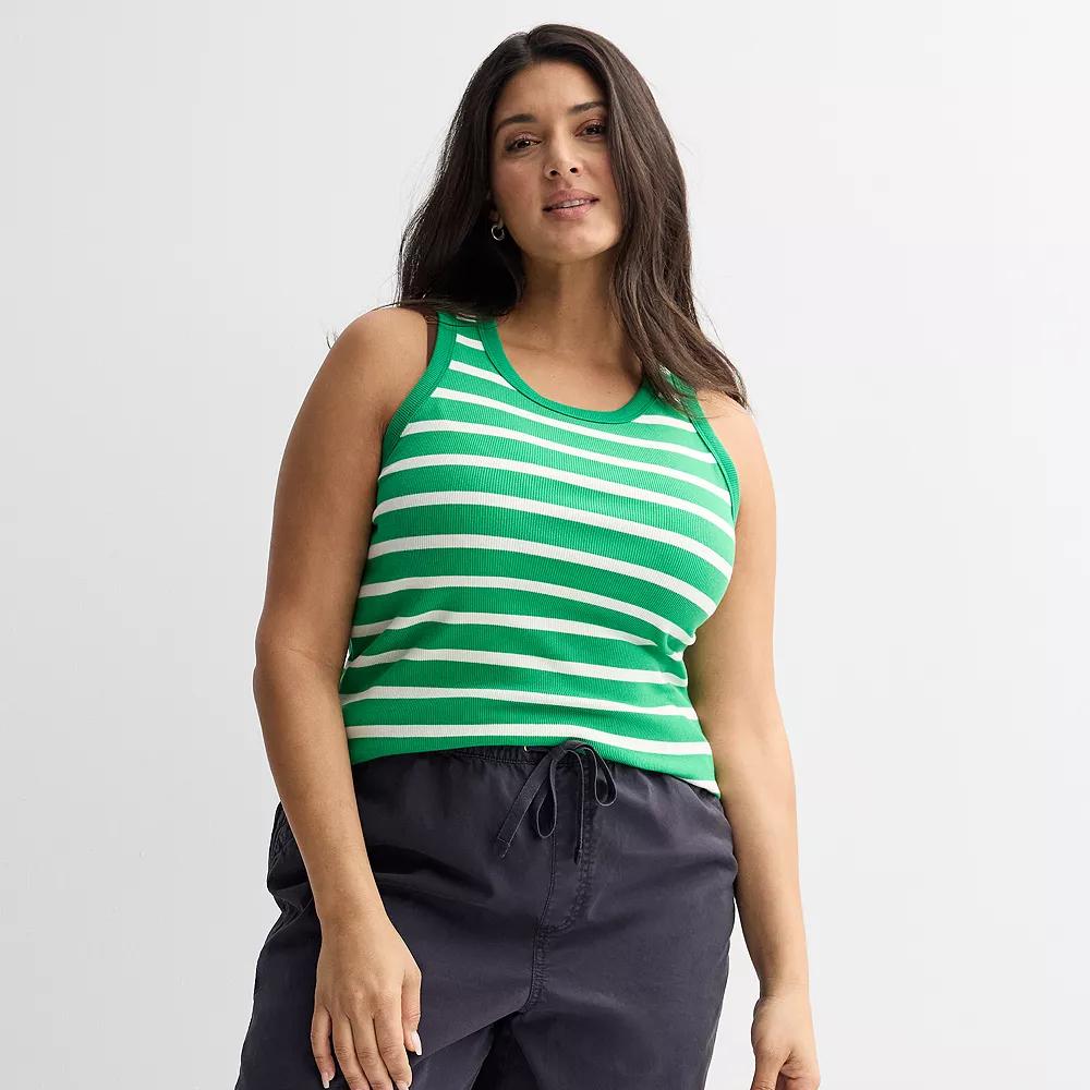 Plus Size Sonoma Goods For Life High Neck Ribbed Layering Tank Top, Womens Product Image