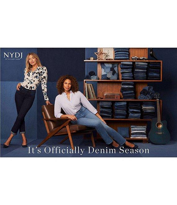 NYDJ Slim Five Pocket Mid Rise Rolled Hem Girlfriend Jeans Product Image