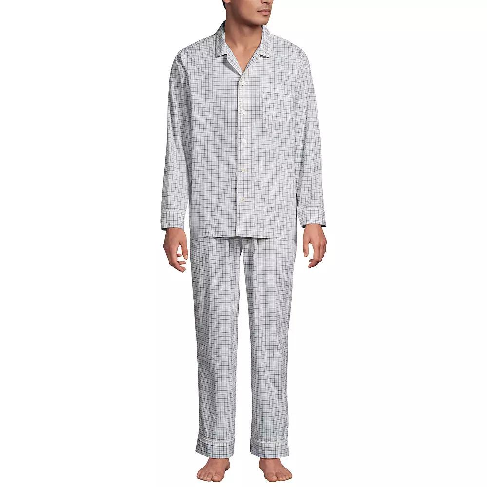 Men's Lands' End Essential Long Sleeve Top & Pants Pajama Set,  Product Image