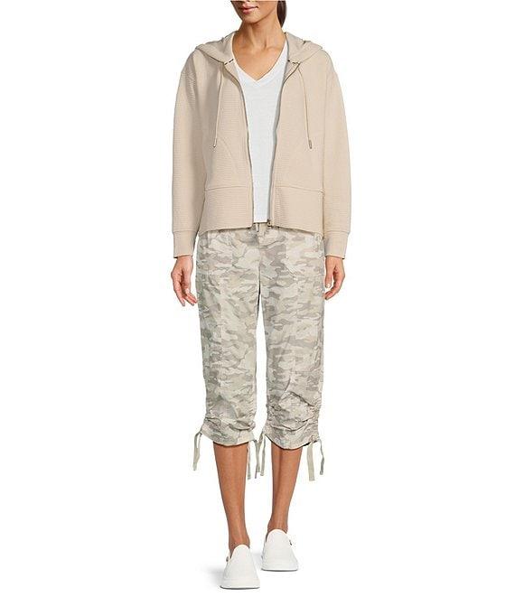 DKNY by Donna Karan Long Sleeve Zip Front Side Zip Detail Hoodie Product Image