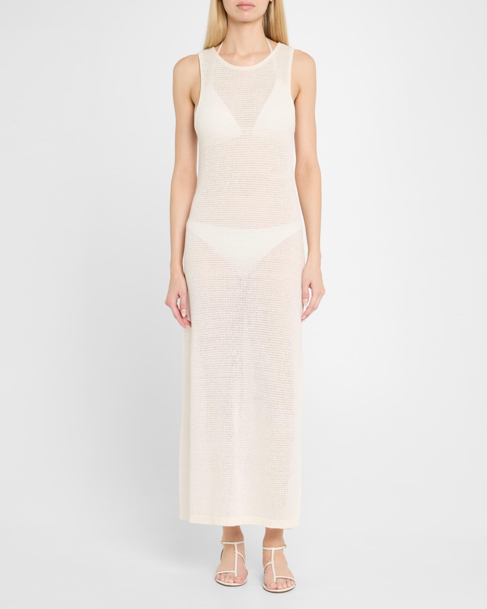 Linen Knit Scoop-Back Maxi Dress Coverup Product Image