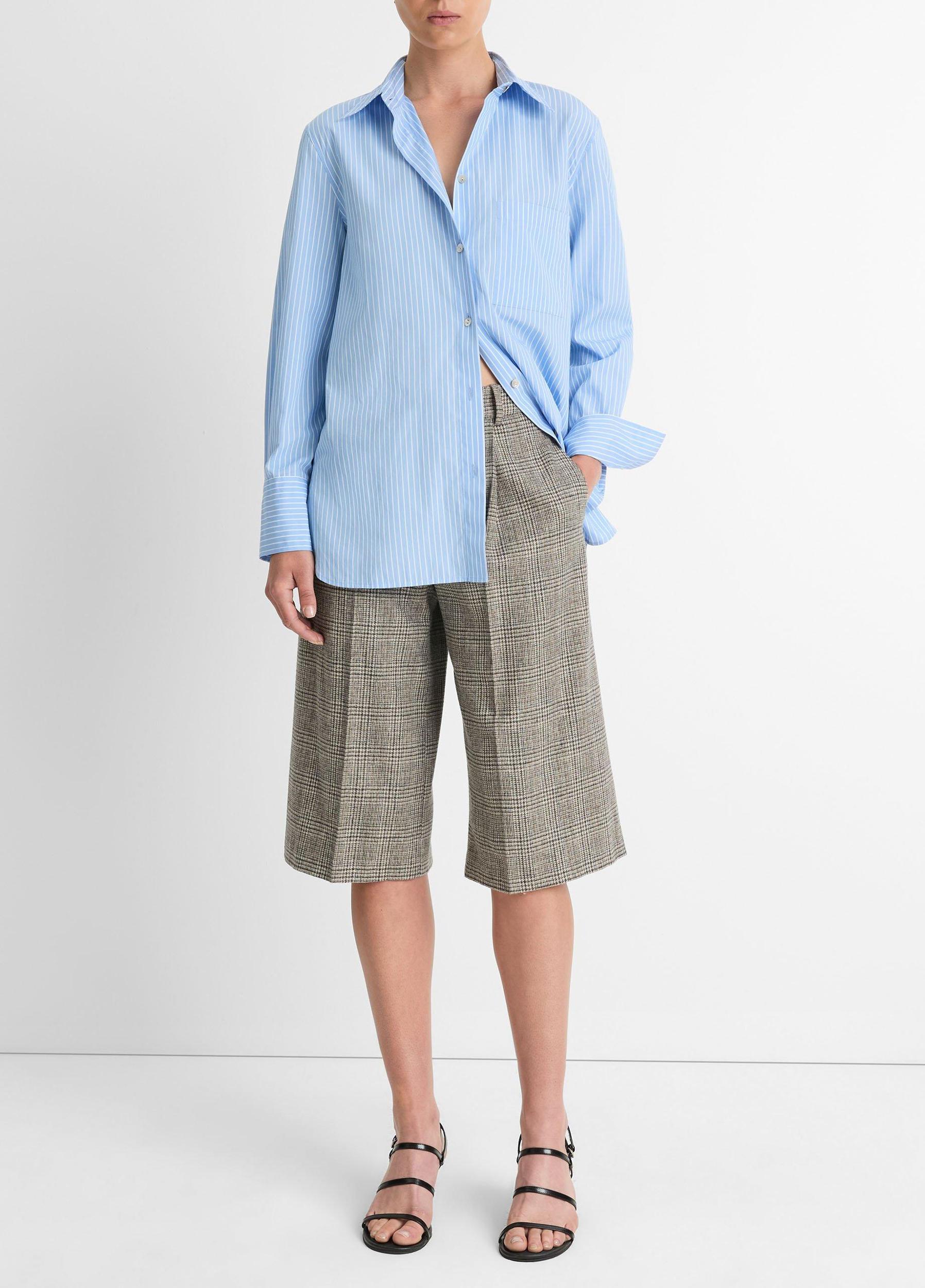 Plaid Italian Wool-Blend High-Rise Short Product Image