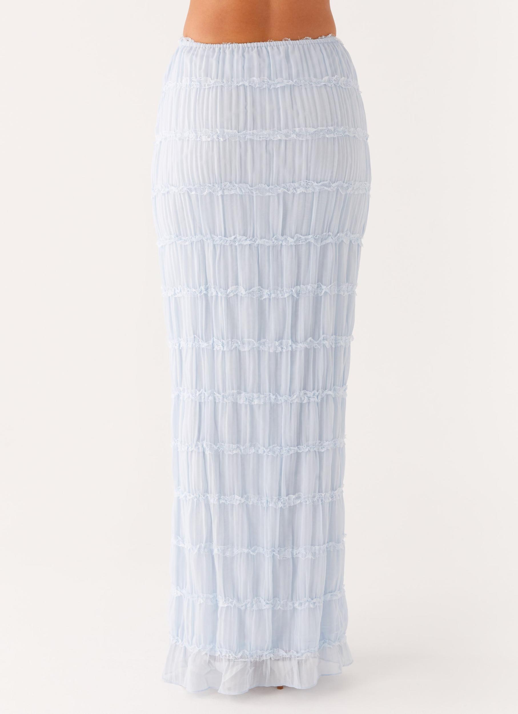 Daydreaming Low Rise Maxi Skirt - Blue Product Image