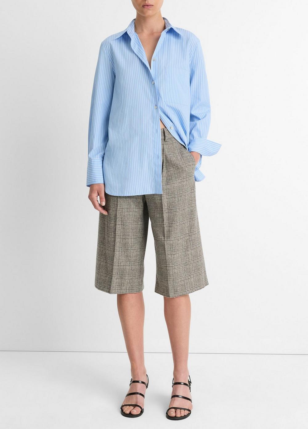 Plaid Italian Wool-Blend High-Rise Short Product Image