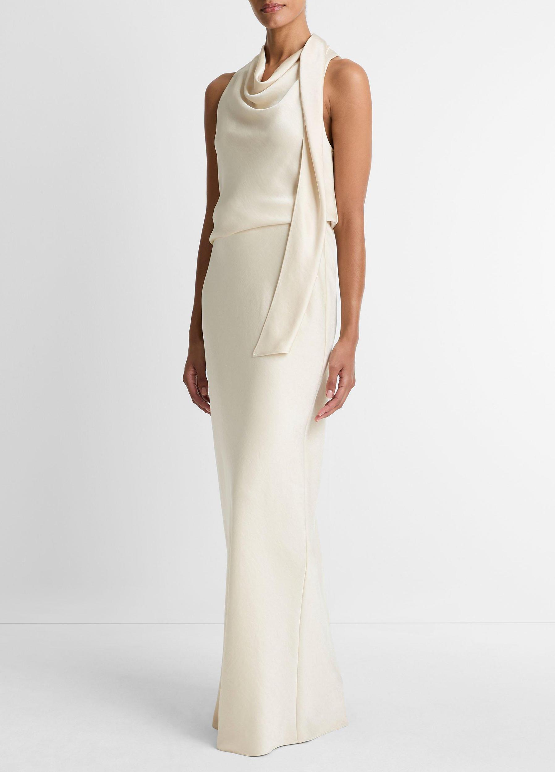 Satin Bias Column Skirt Product Image