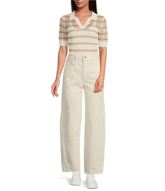 Le' AL.X Denim High Rise Twist Seam Barrel Leg Jeans Product Image