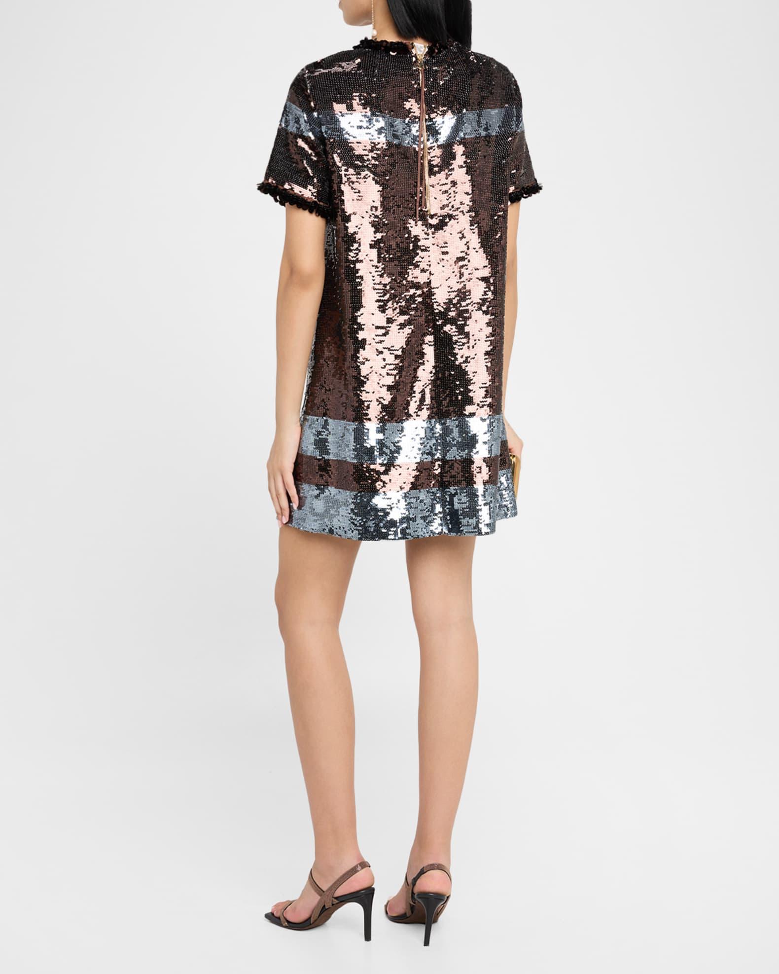 Sparkling Shine Striped Sequin Mini Dress Product Image