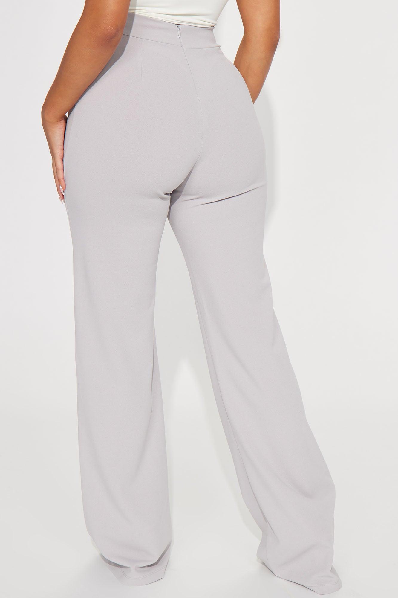Victoria High Waisted Dress Pants - Grey Product Image