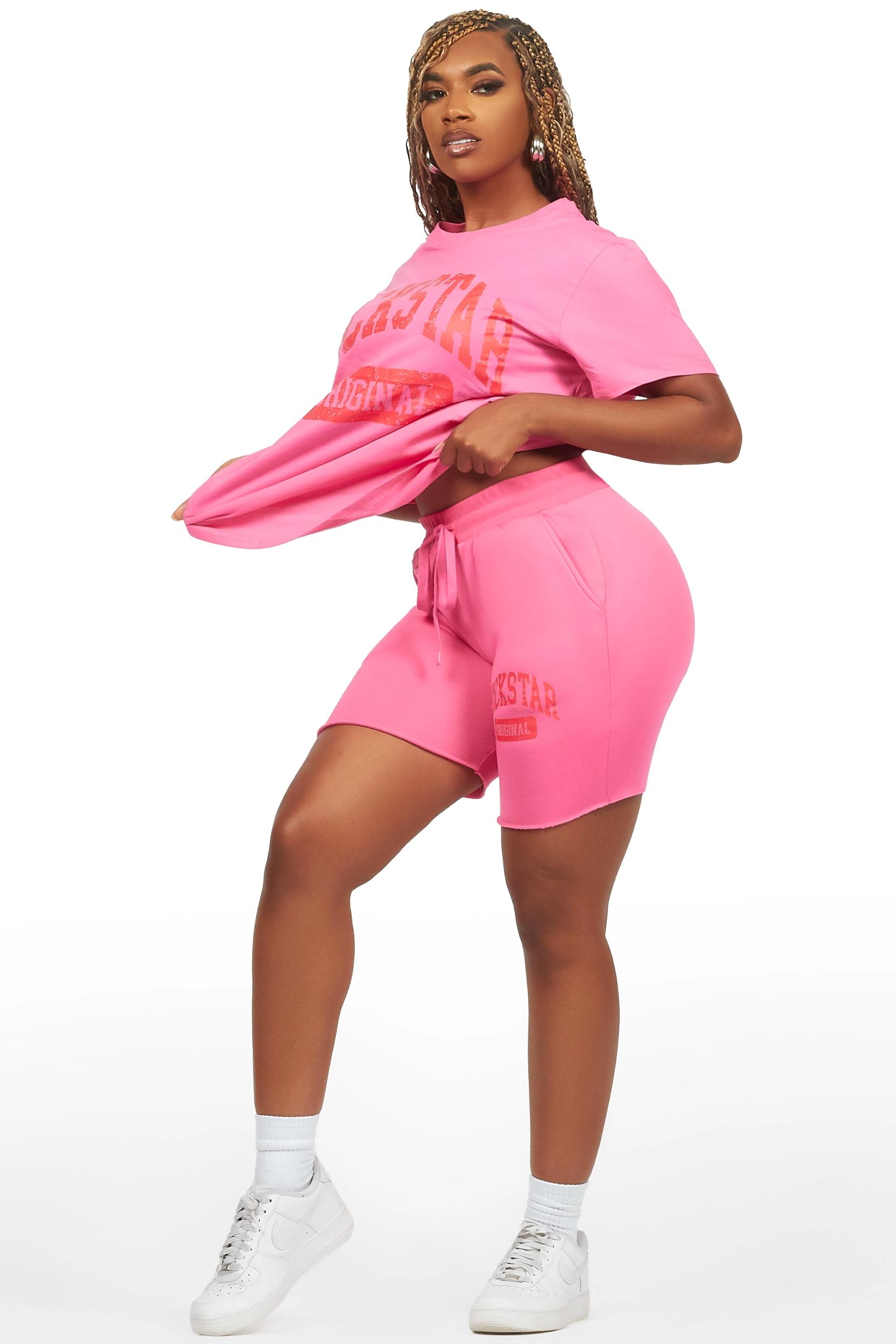 Javonuna Bubblegum Pink T-Shirt Short Set Female Product Image