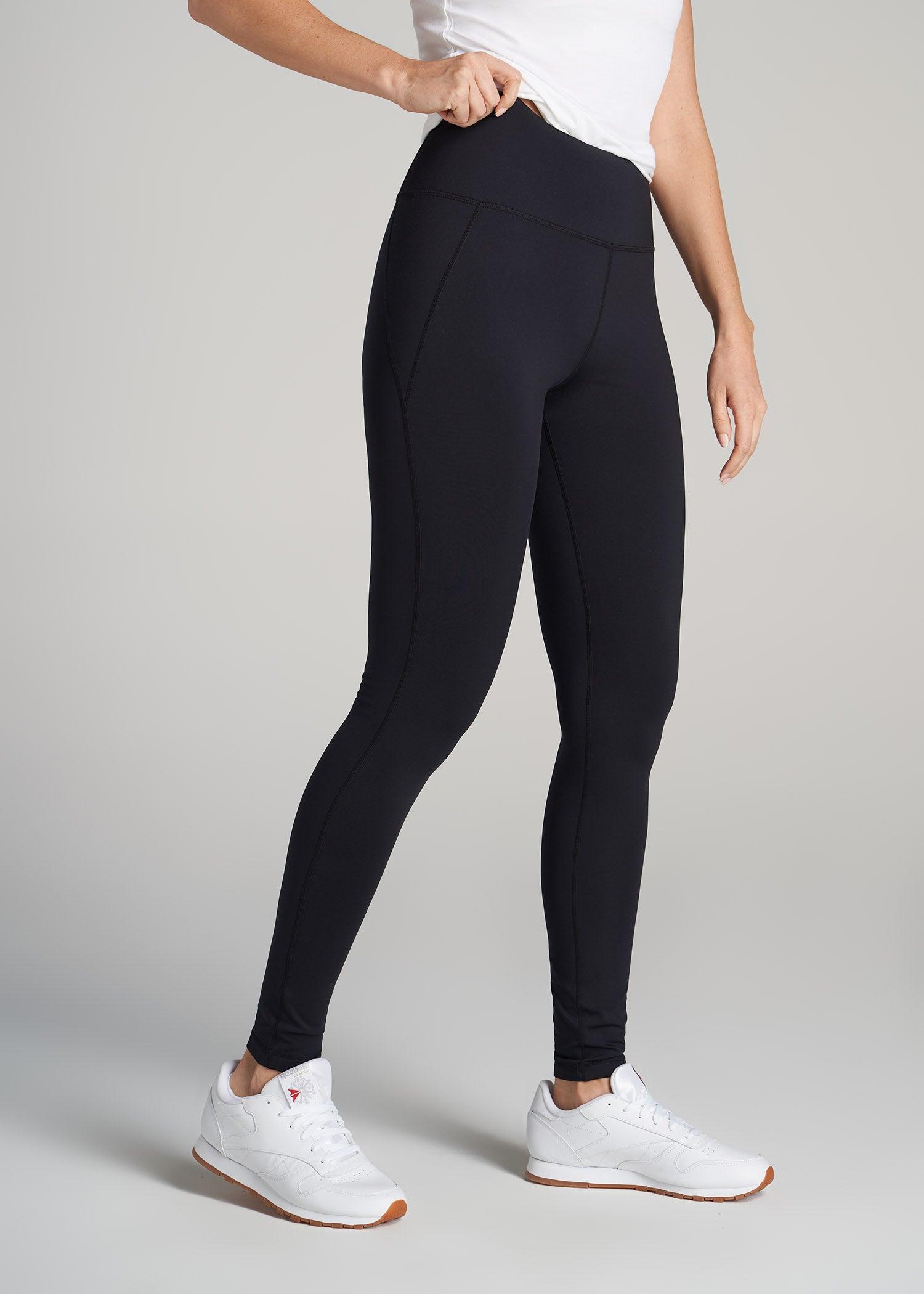 Fleece-Lined Leggings for Tall Women in Black Female Product Image