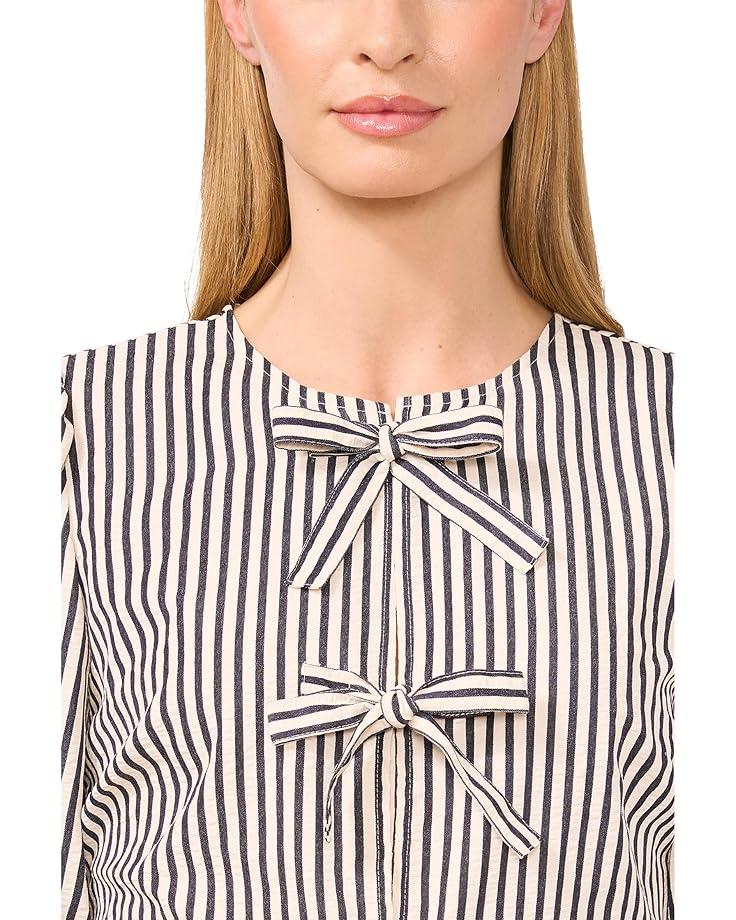 Women's CeCe Short Sleeve Bow Front Peplum Top Product Image