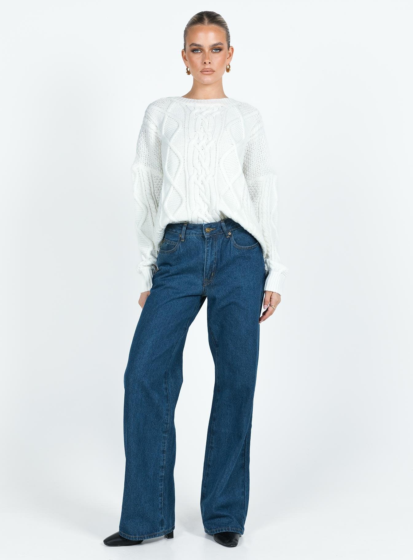 Top Model Low Rise Straight Leg Jeans Dark Denim Product Image