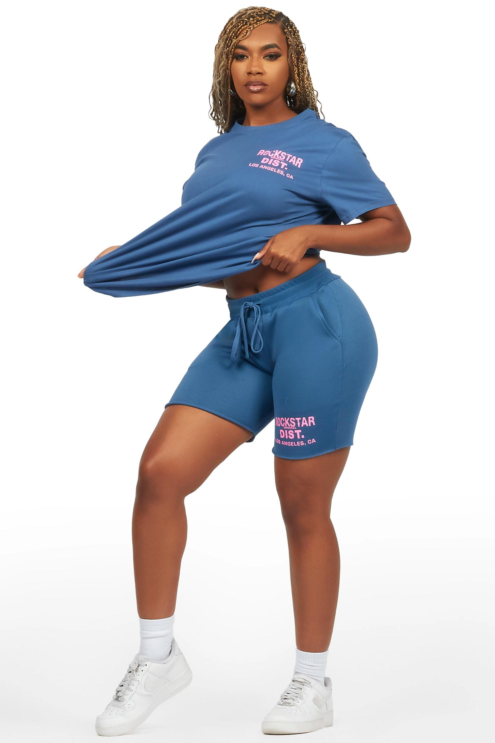 Dalasia Navy T-Shirt Short Set Female Product Image