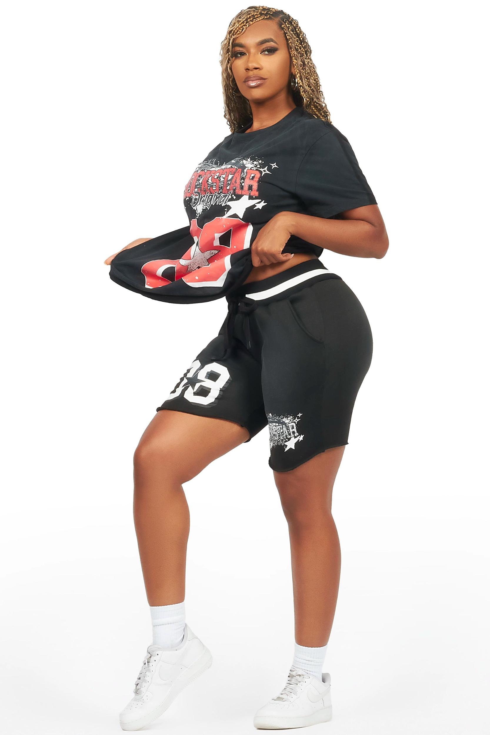 Carolina Black T-Shirt Short Set Female Product Image